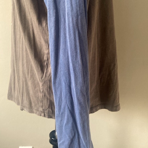 Lucky Brand Genesis Distressed Baseball Long Sleeve Tee Brown & Blue Sz XL NWOT - Picture 4 of 8